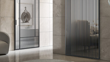 Foto d'interni di una bellissima porta vetrata Bertolotto